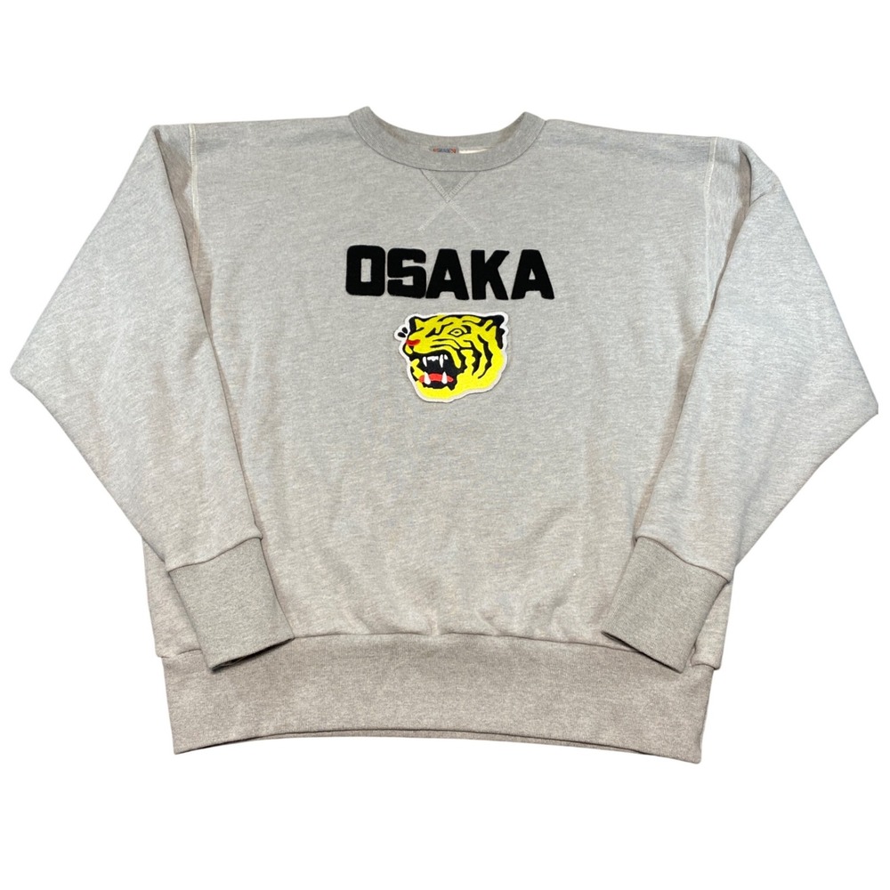 Ebbets Field Flannels OSAKA Tigers Sweatshirt Gray Crewneck Made in USA XL